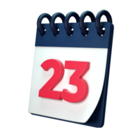 Täglich Kalender planen Symbol mit Nummer 3d Rendern isoliert auf Weiß Hintergrund. ui ux Symbol Design Netz und App Trend png