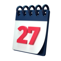 Täglich Kalender planen Symbol mit Nummer 3d Rendern isoliert auf Weiß Hintergrund. ui ux Symbol Design Netz und App Trend png