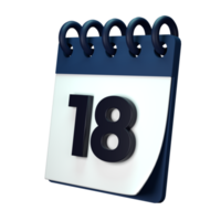 Daily calendar plan icon with number 3D rendering isolated on white background. Ui UX icon design web and app trend png