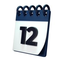 Täglich Kalender planen Symbol mit Nummer 3d Rendern isoliert auf Weiß Hintergrund. ui ux Symbol Design Netz und App Trend png