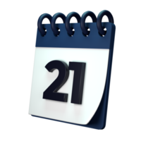 Daily calendar plan icon with number 3D rendering isolated on white background. Ui UX icon design web and app trend png