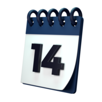 Daily calendar plan icon with number 3D rendering isolated on white background. Ui UX icon design web and app trend png