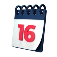 Daily calendar plan icon with number 3D rendering isolated on white background. Ui UX icon design web and app trend png