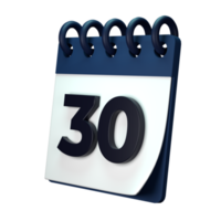 Daily calendar plan icon with number 3D rendering isolated on white background. Ui UX icon design web and app trend png