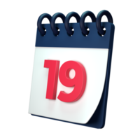 Daily calendar plan icon with number 3D rendering isolated on white background. Ui UX icon design web and app trend png