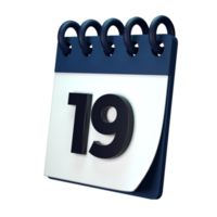 Daily calendar plan icon with number 3D rendering isolated on white background. Ui UX icon design web and app trend png