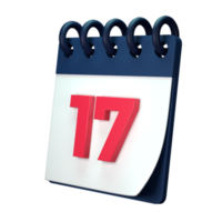 diario calendario plan icono con número 3d representación aislado en blanco antecedentes. ui ux icono diseño web y aplicación tendencia png