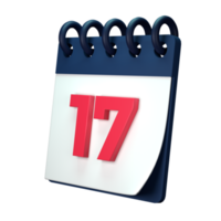 Daily calendar plan icon with number 3D rendering isolated on white background. Ui UX icon design web and app trend png