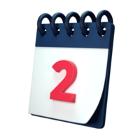 Daily calendar plan icon with number 3D rendering isolated on white background. Ui UX icon design web and app trend png