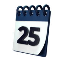 Daily calendar plan icon with number 3D rendering isolated on white background. Ui UX icon design web and app trend png