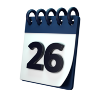 Daily calendar plan icon with number 3D rendering isolated on white background. Ui UX icon design web and app trend png