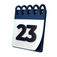 Daily calendar plan icon with number 3D rendering isolated on white background. Ui UX icon design web and app trend png