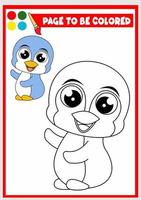 coloring book for kids. Penguin vector