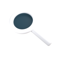 Magnifying Glass Icon 3D rendering isolated on transparent background. Ui UX icon design web and app trend png