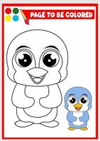 coloring book for kids. Penguin vector