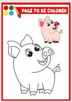 coloring book for kids. pig vector