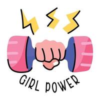 Check out doodle sticker of girl power vector