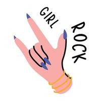 Check out this cool sticker of girl rock vector