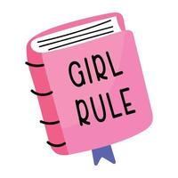 A handy sticker of girl rules vector