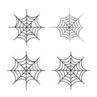 Set of cobwebs of various shapes. Simple vector elements for design.