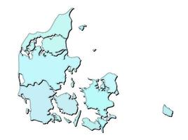 Map of Denmark with states isolated vector