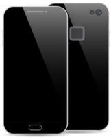 Modern  smartphone isolated. Front and back of smartphone. Cell phone mockup back view. png