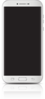 moderno realista blanco teléfono inteligente teléfono inteligente con borde lado estilo, 3d ilustración de célula teléfono. png