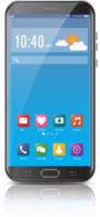 nuovo realistico mobile inteligente Telefono moderno stile. smartphone con ui icone. png