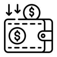 Modern line icon of a money growth vector