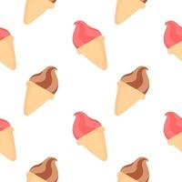 seamless pattern of chocolate and strawberry flavored ice cream 2 vector