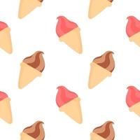 seamless pattern of chocolate and strawberry flavored ice cream 2 vector