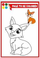 coloring book for kids. fox vector