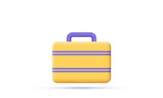 unique realistic luggage icon summer travel journey 3d design isolated on vector