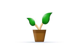 unique realistic plant icon nature 3d design isolated on vector