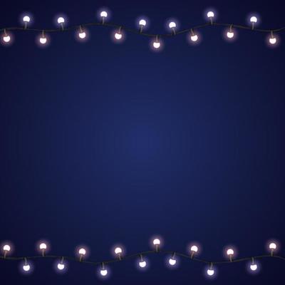 Blue background with two garlands