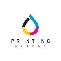 Digital Print Logo Design Template Using Colorful Drop Water Icon vector