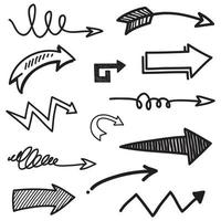set of hand drawn arrows .Vector doodle design elements. Illustration on white background.for business infographic, banner, web and concept design. vector