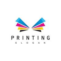 Digital Print Logo Design Template Using Paper Icon vector