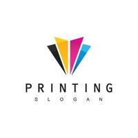 Digital Print Logo Design Template Using Paper Icon vector