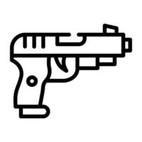 Line editable icon of a gun vector