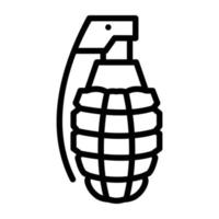 Hand grenade for bombing in wars, line icon vector