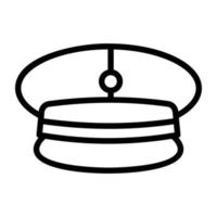 An army cap in trendy line icon vector