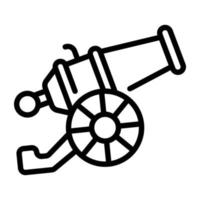 A linear vector icon of a cannon.