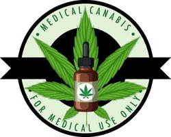 logotipo de la insignia de cannabis medicinal vector