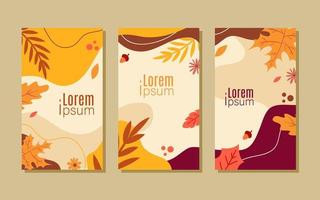 Flat design abstract autumn card template vector