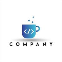 Coffee Code Logo. Programming Logo vector