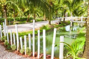 Bamboo resort decoration in a tourist attraction in a coconut plantation in southern Thailand. photo