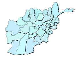 Map of Afghanistan with states isolated vector