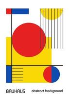 afiches de diseño geométrico mínimos de los años 20, arte mural, plantilla, diseño con elementos de formas primitivas. fondo de patrón retro bauhaus, círculo abstracto vectorial, triángulo y arte de línea cuadrada. vector