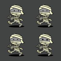 vector illustration of cute mummy character